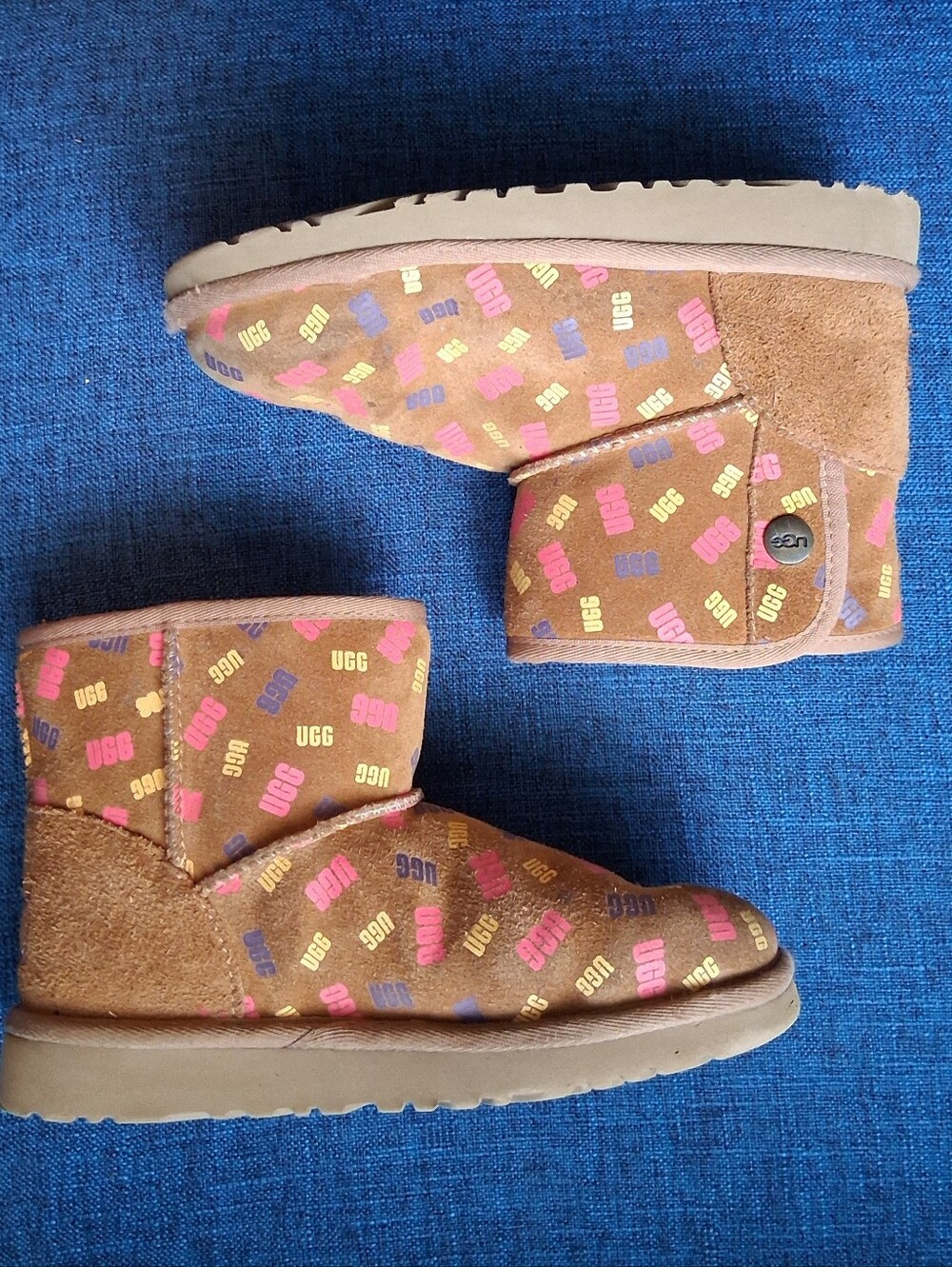 UGG Jona Confetti Multicolor Mini Boots Big Kids Size 2 (Eur 33.5) Very Nice !